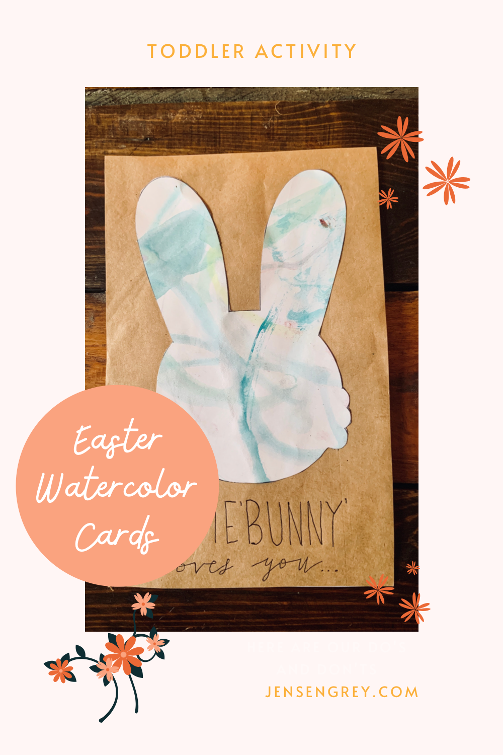 Toddler Activity: Easter Watercolor Cards | Grey Skies & Rainbow Highs