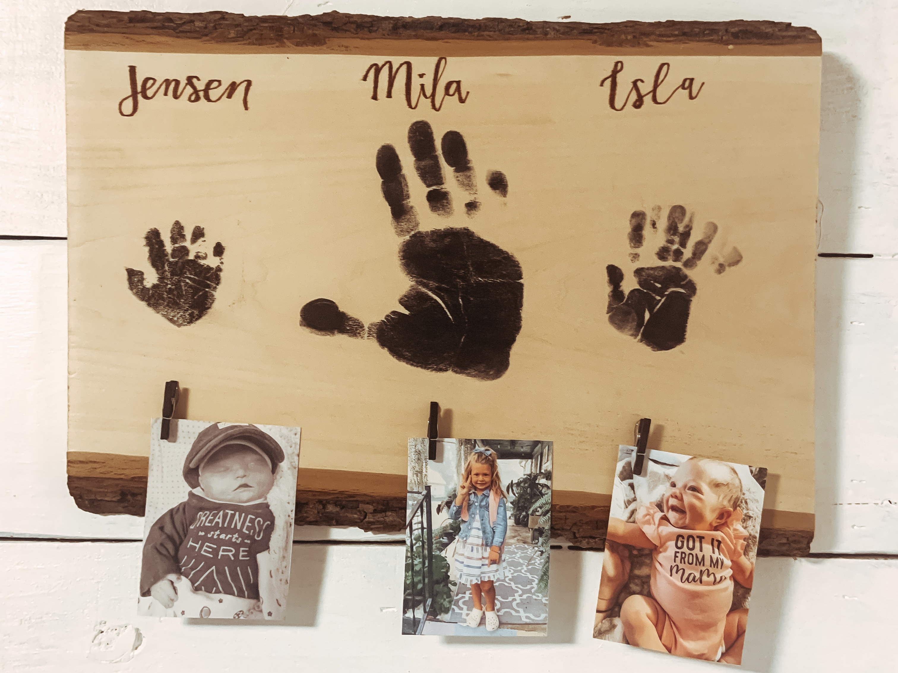 DIY Handprint Photo Display. | Grey Skies & Rainbow Highs
